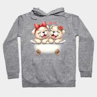 Valentine Bulldog Couple Hoodie